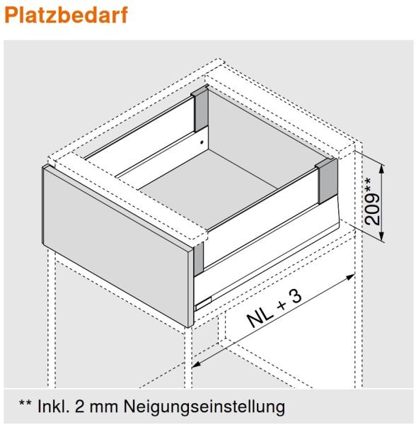 MERIVOBOX Einschubelement aus Glas, klar, NL 450, H: 95, Stärke: 8mm, seitlich (Set)